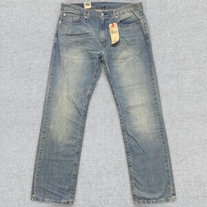Levi's Jeans Men's 36x34 Blue Denim Distressed Relaxed Fit Straight Leg Modern